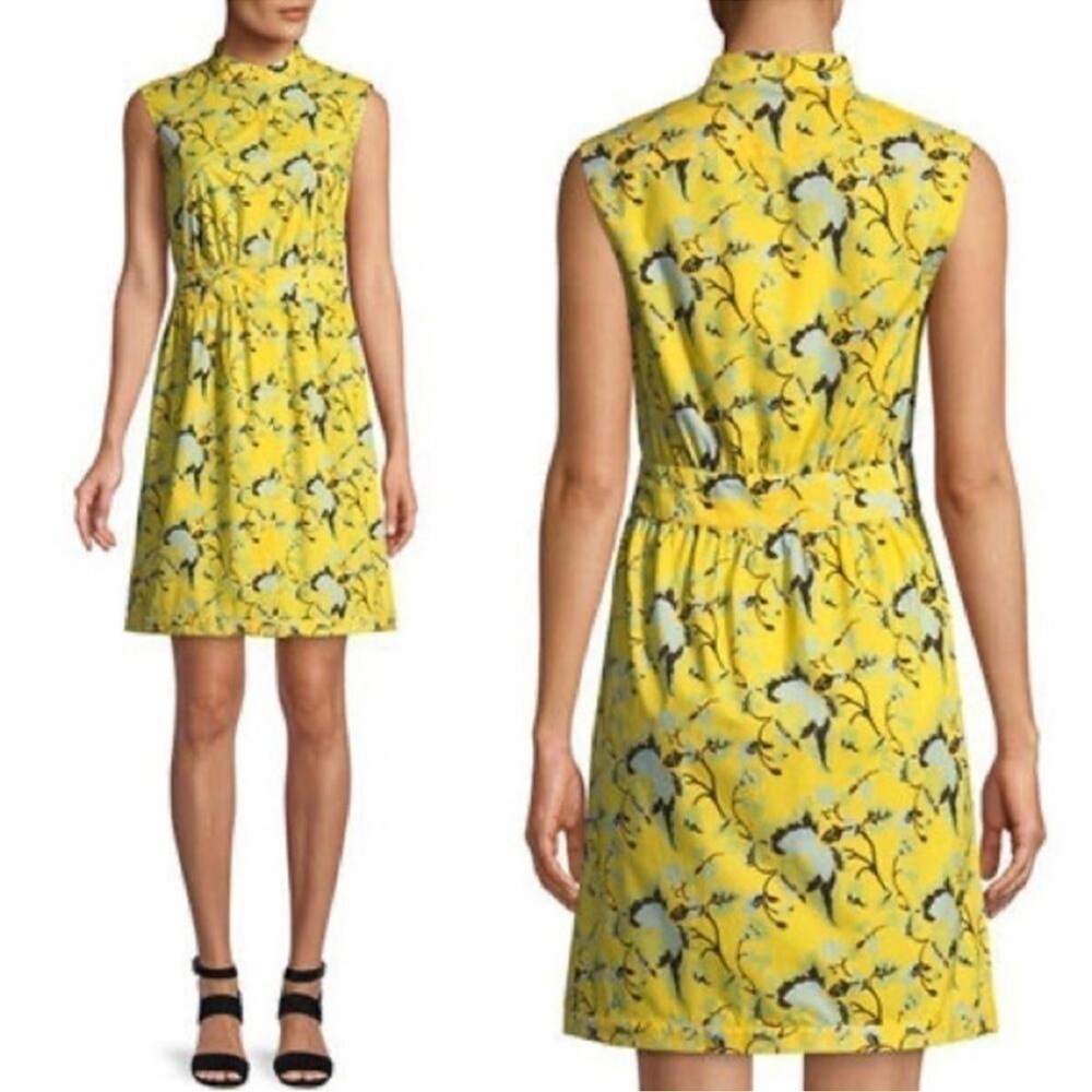Diane Von Furstenberg Josie Yellow Floral Sleeveless Dress